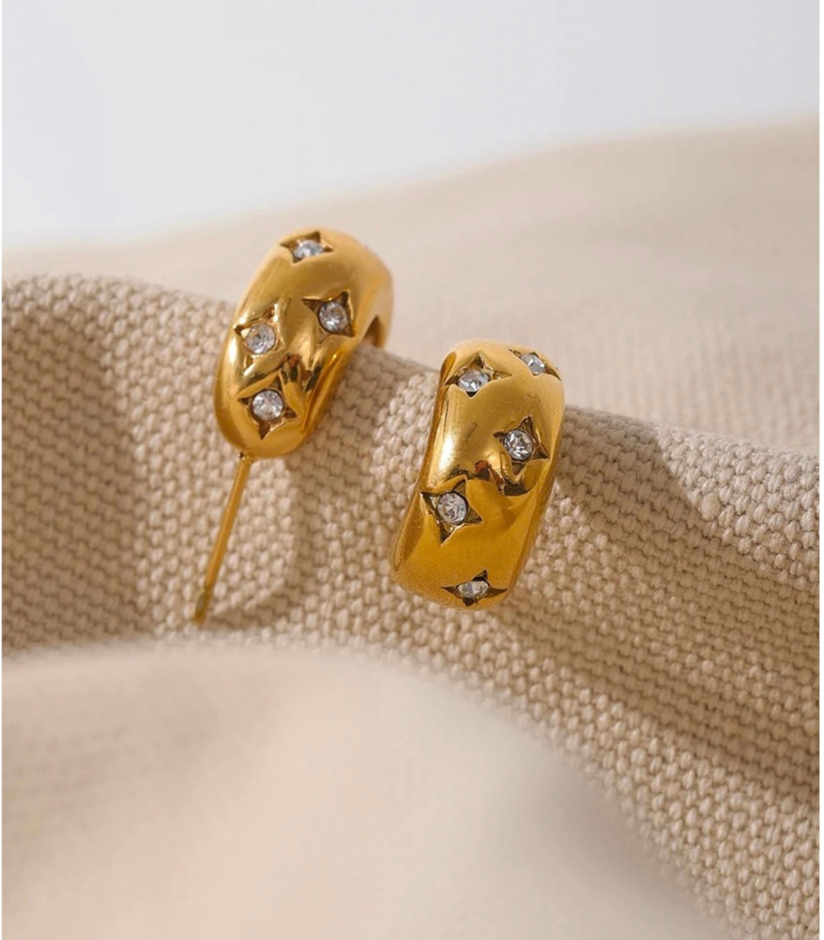 18K Gold-Plated Half-hoop Earrings