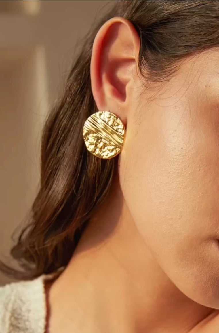 18K Gold-Plated Moon Studs