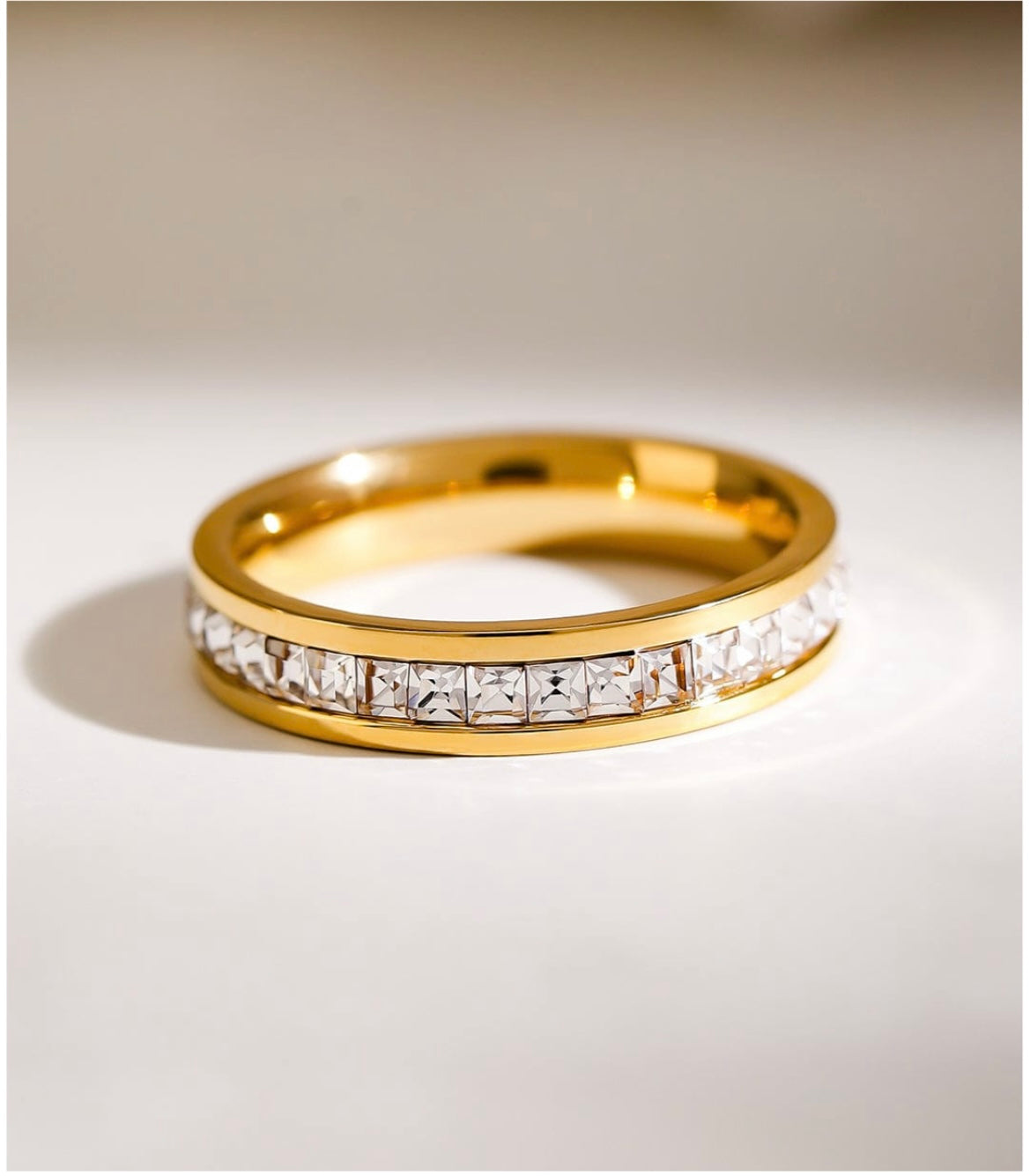 18K Gold-Plated studded Ring