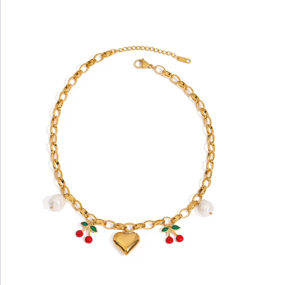 18K Gold-Plated Charms Necklace