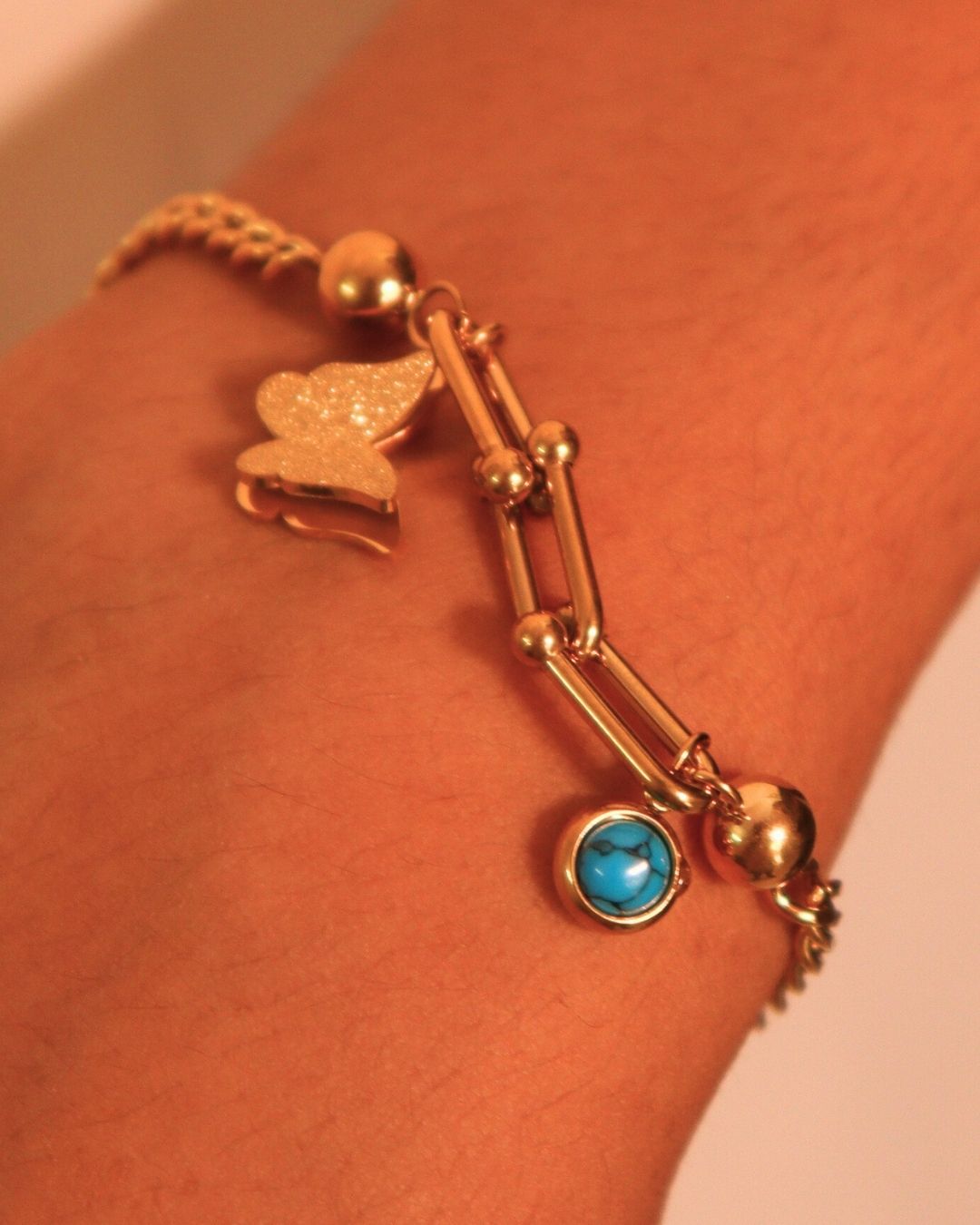 Gold-Plated Anti-Tarnish Charm Bracelet