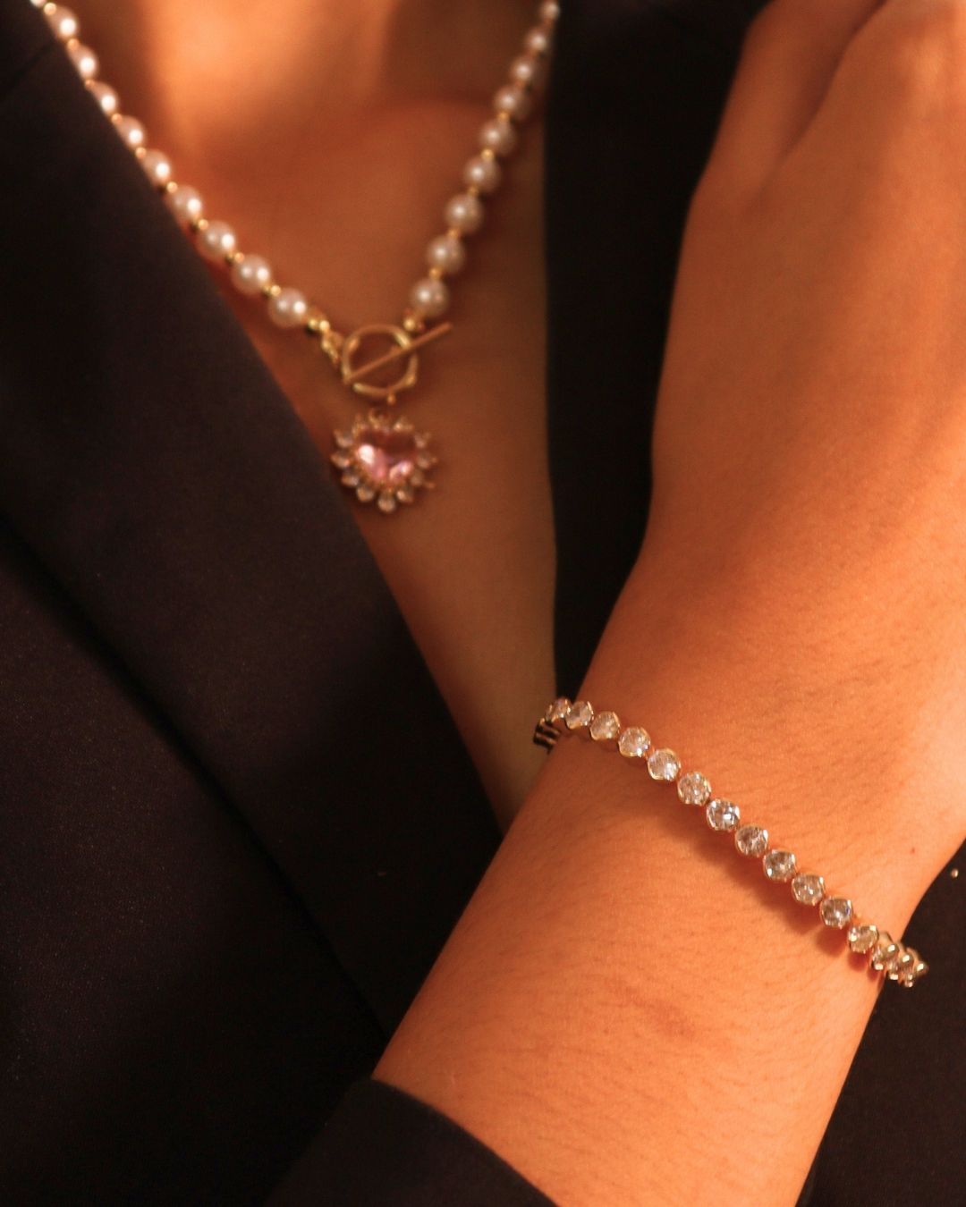 Gold-Plated Anti-Tarnish Embellished Bracelet