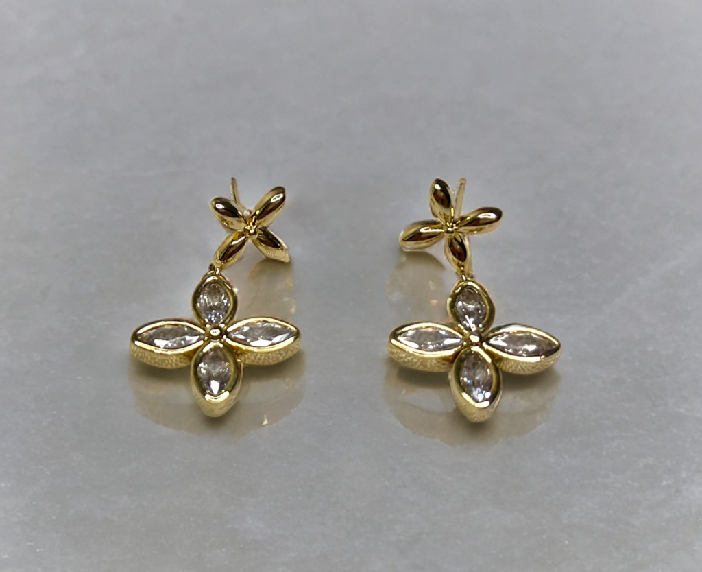 18K Gold-Plated Flower Earrings