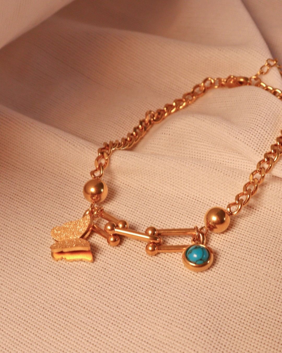 Gold-Plated Anti-Tarnish Charm Bracelet