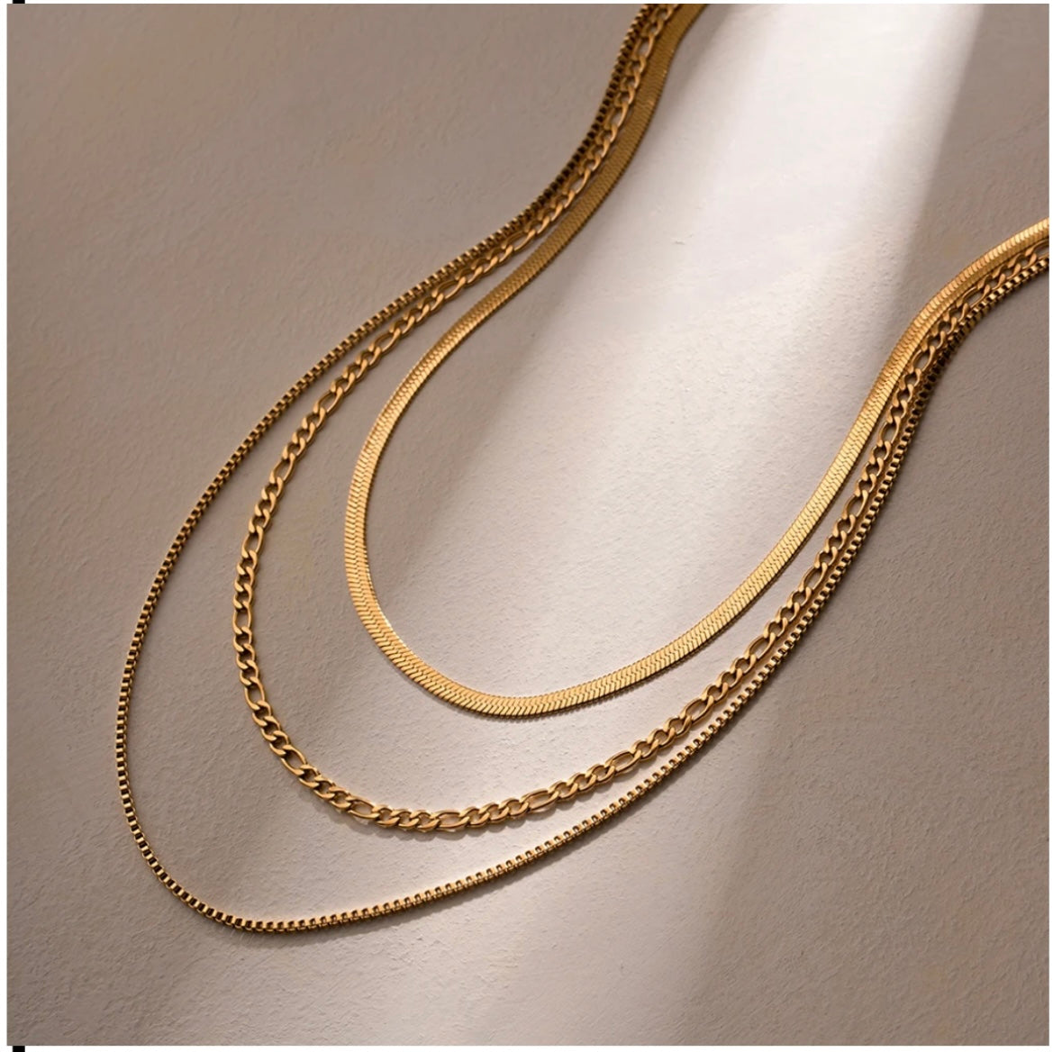 18K Gold-Plated 3-Layered Chain