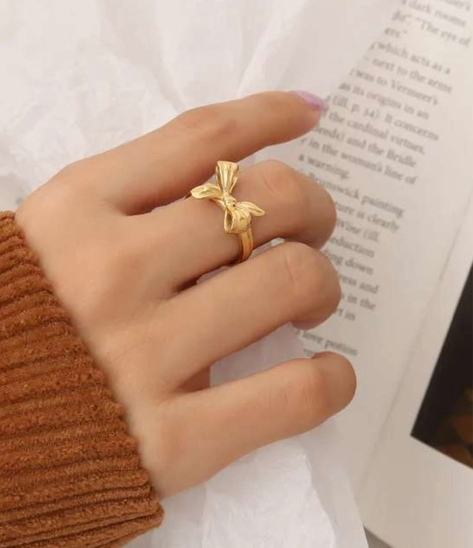 18k Gold-Plated Bow Ring