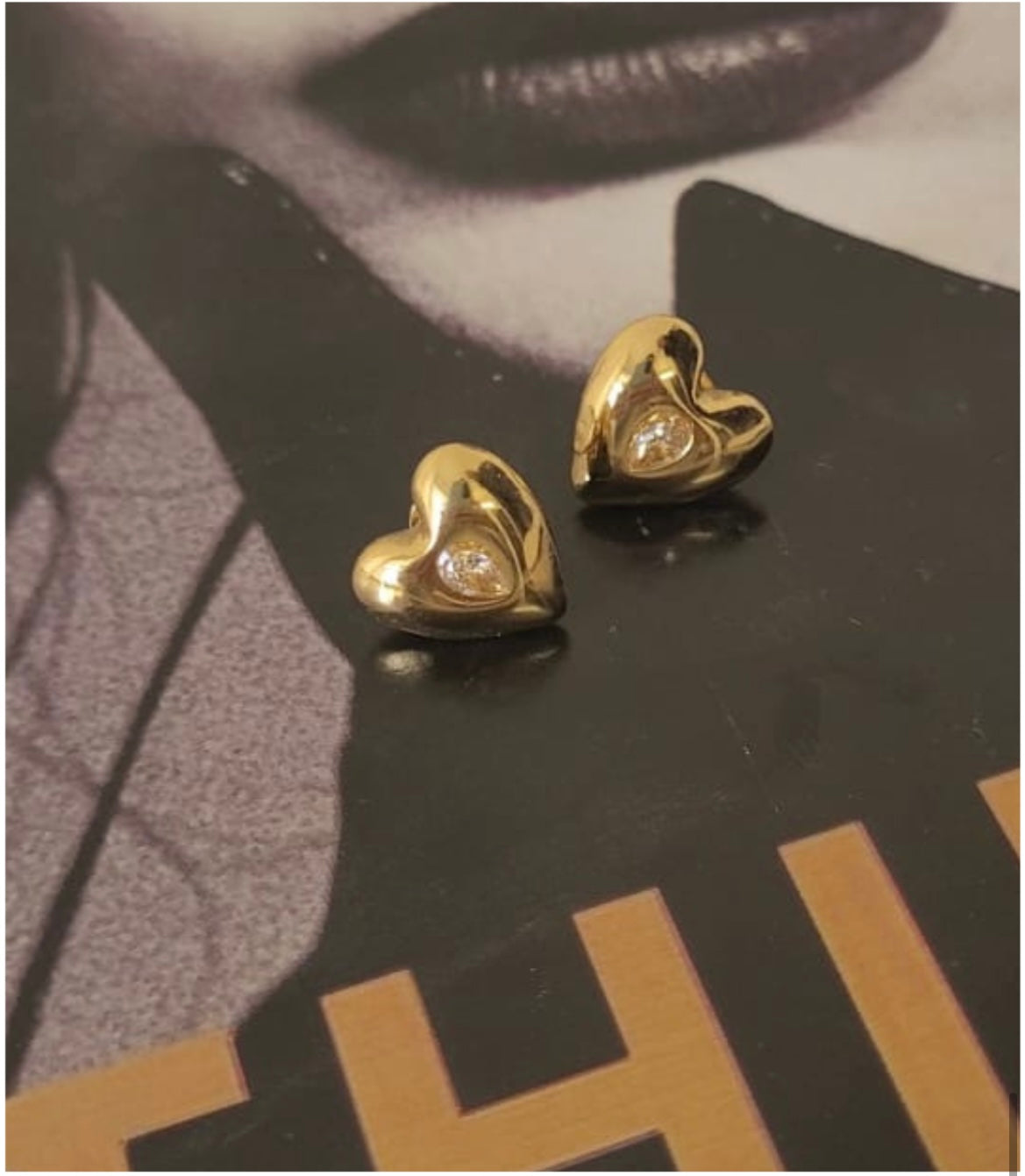 18K Gold-Plated Heart Studs