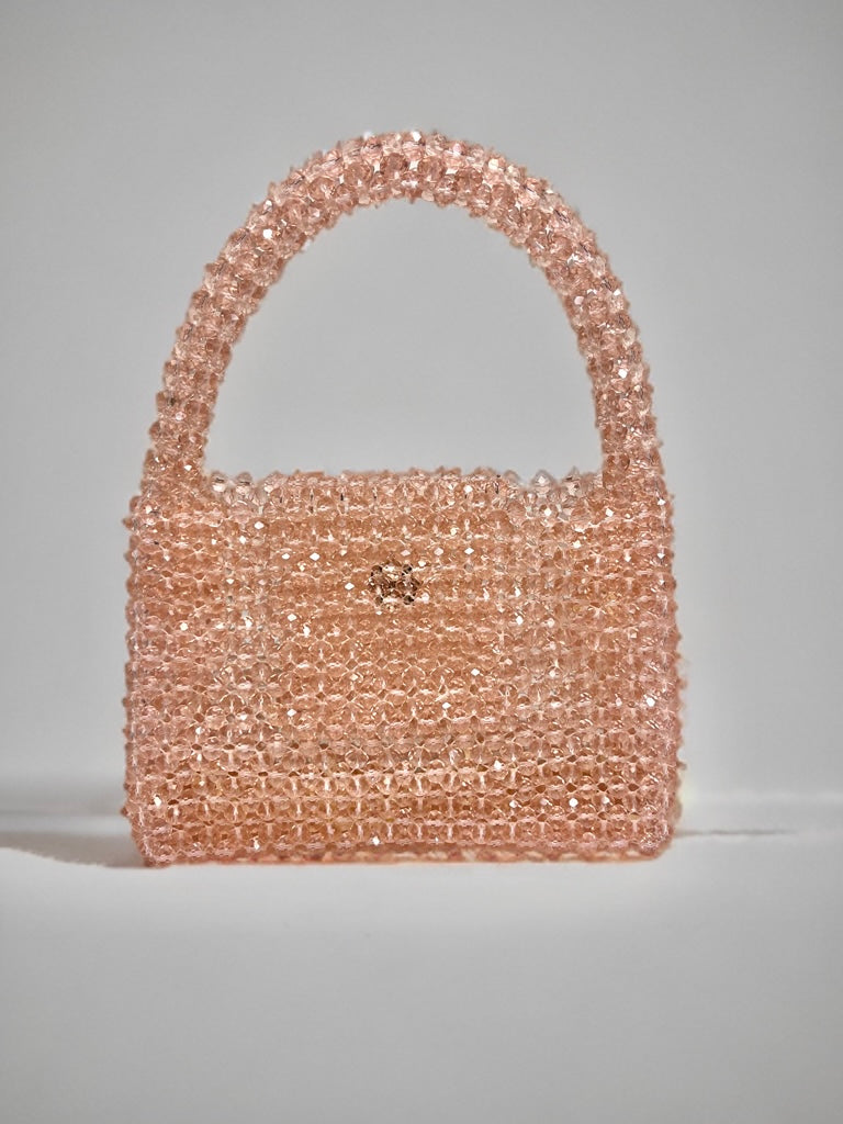 Peach Crystal Designer Bag (Small)
