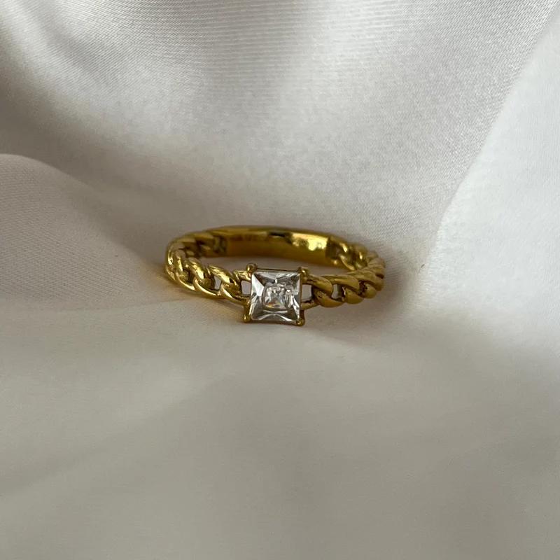 18K Gold-Plated single-stud Ring