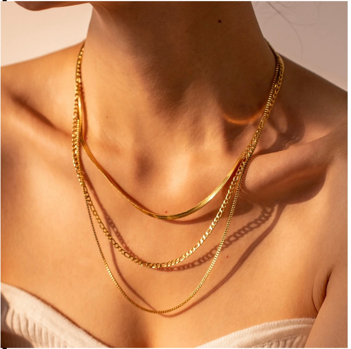 18K Gold-Plated 3-Layered Chain