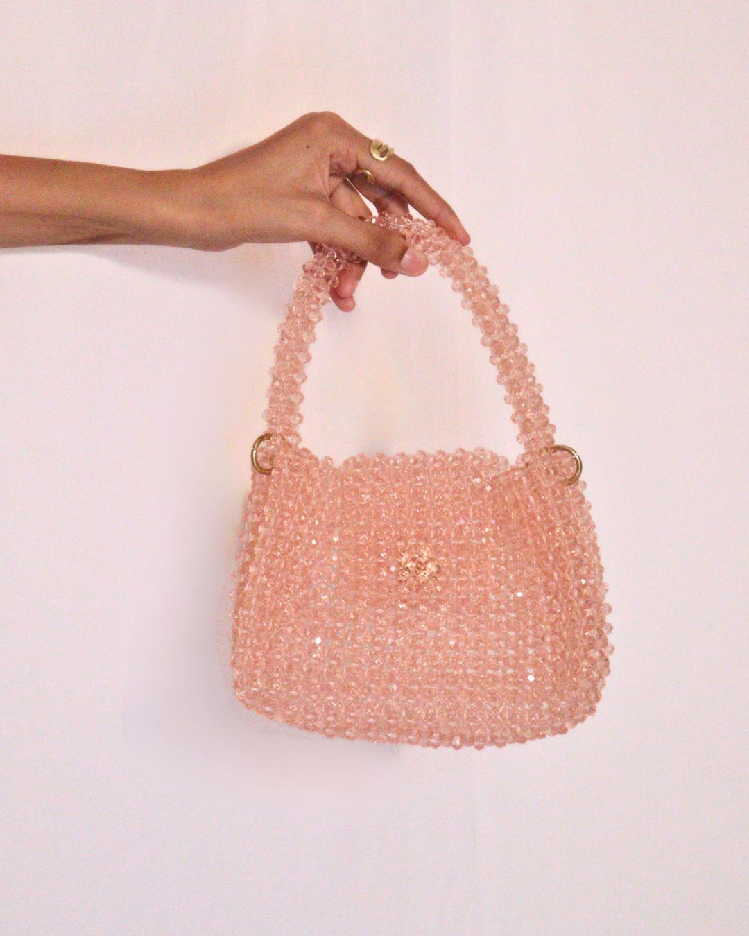 Peach Crystal Designer Bag (Small)