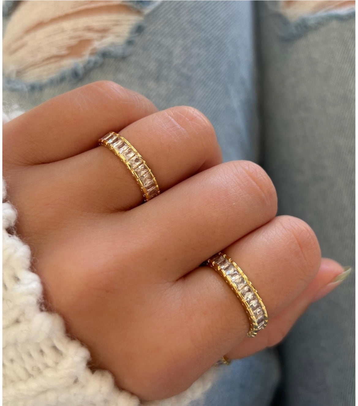 18K Gold-Plated studded Ring
