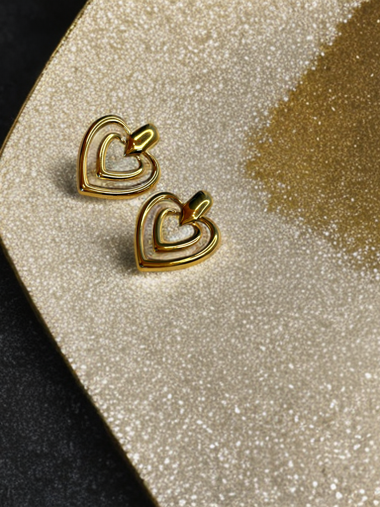 18K Gold-Plated Heart Earrings
