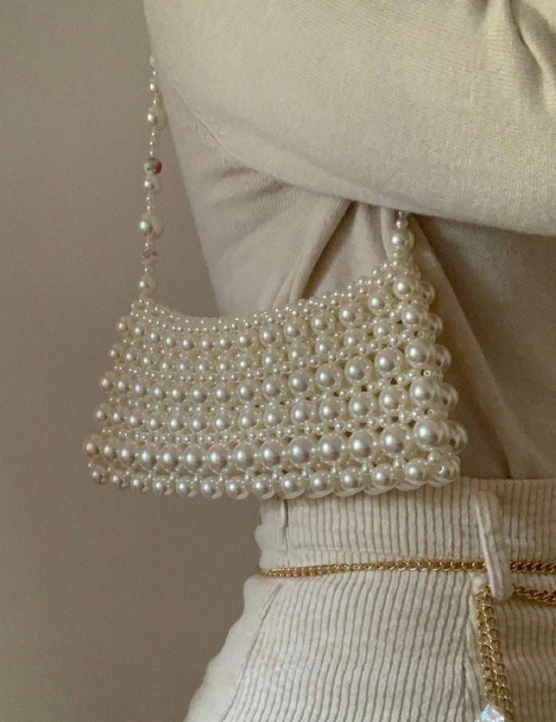 White Pearls Designer Bag