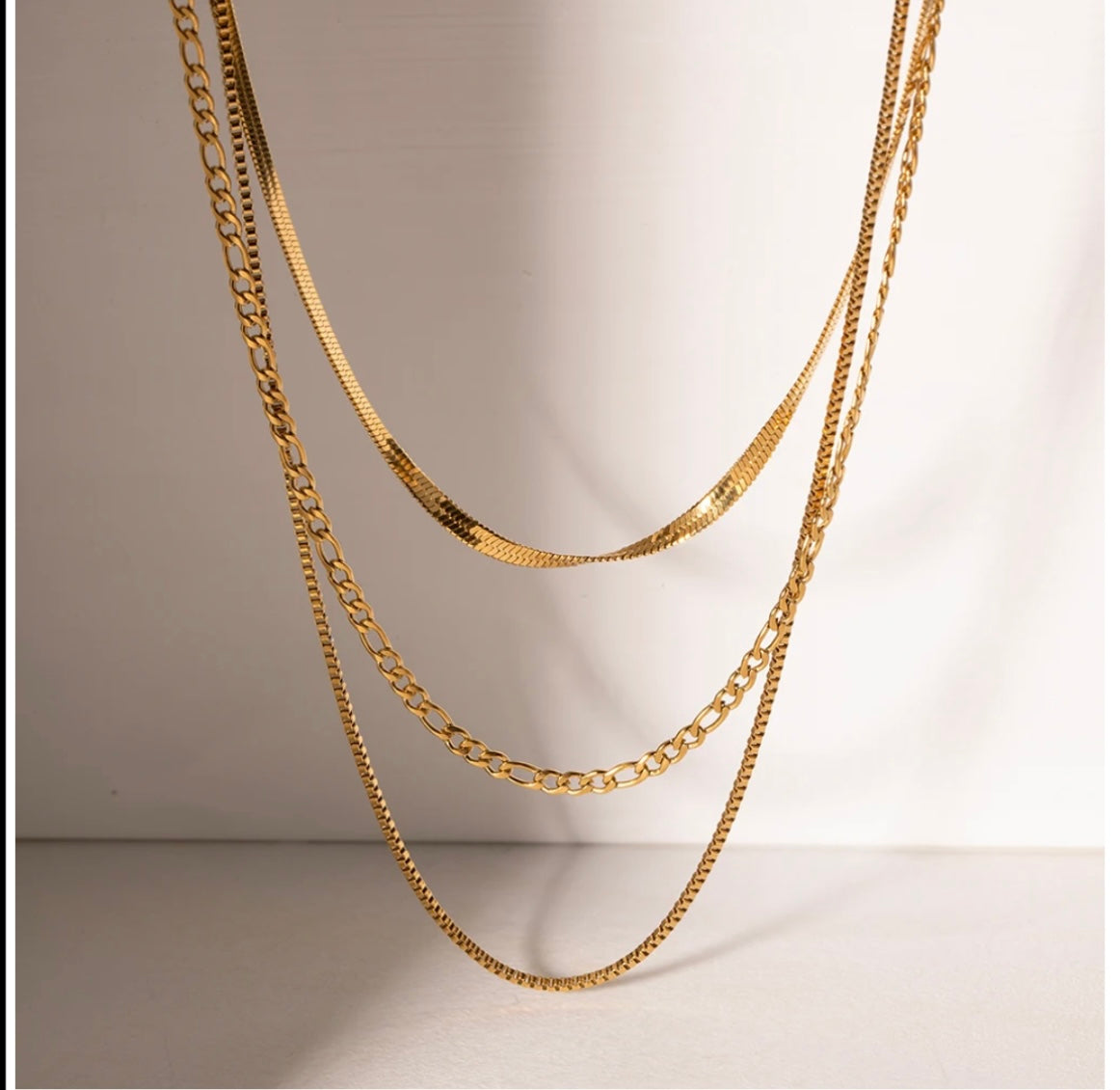 18K Gold-Plated 3-Layered Chain