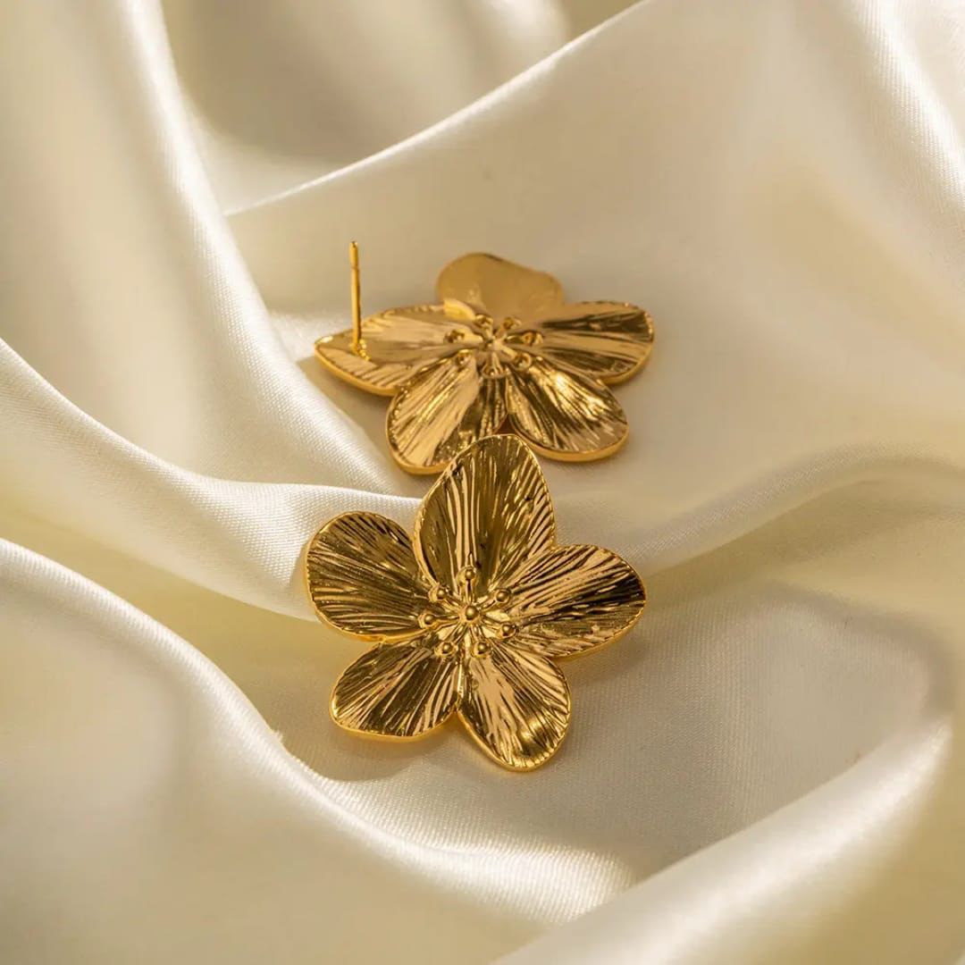 18K Gold-Plated Flower Studs