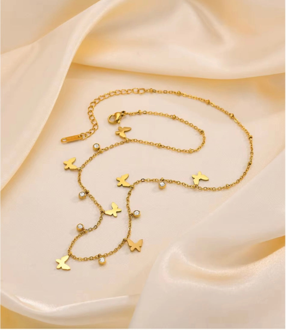 Gold-Plated Butterfly Necklace