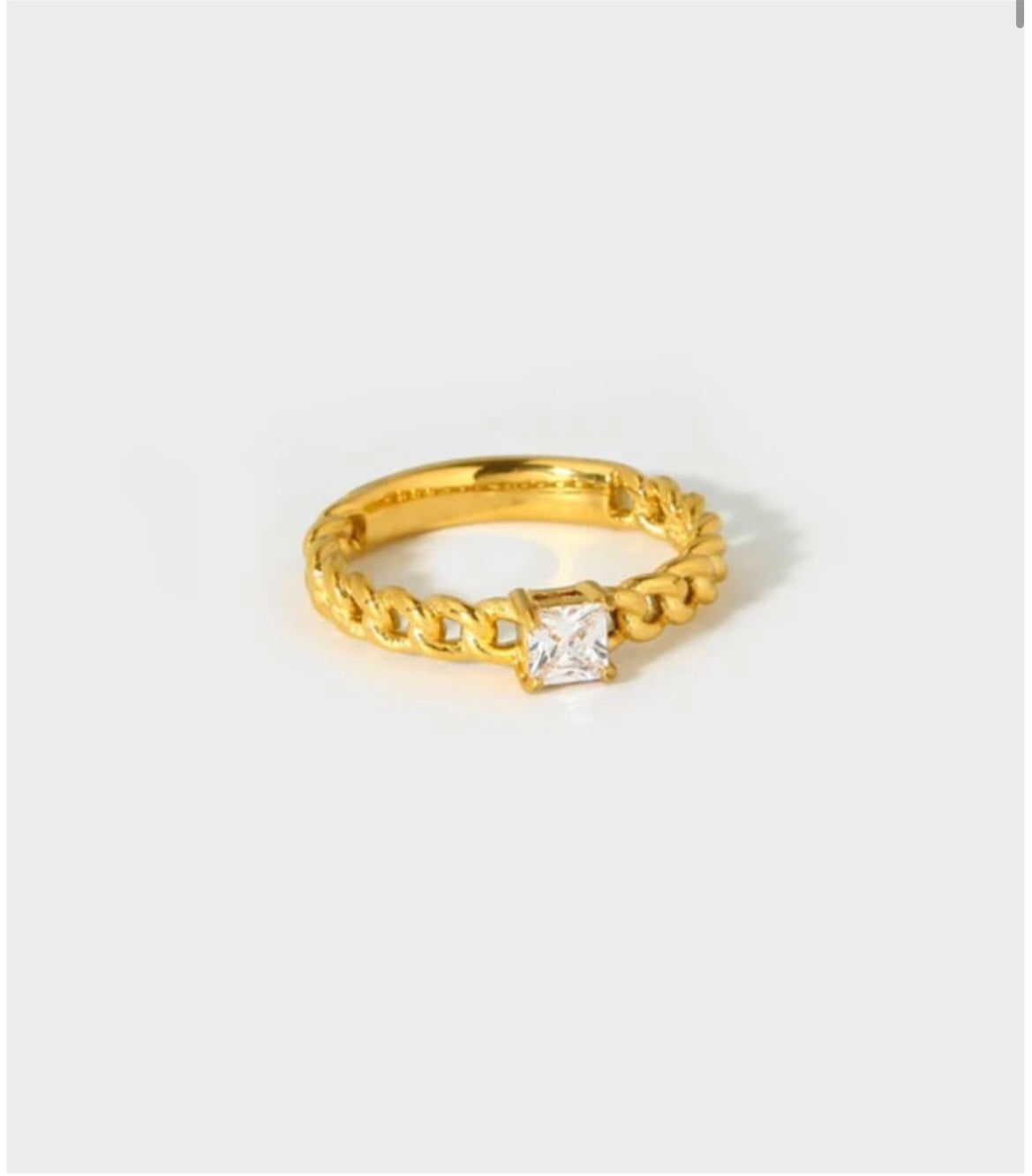 18K Gold-Plated single-stud Ring
