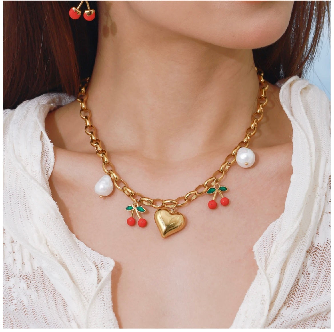 18K Gold-Plated Charms Necklace