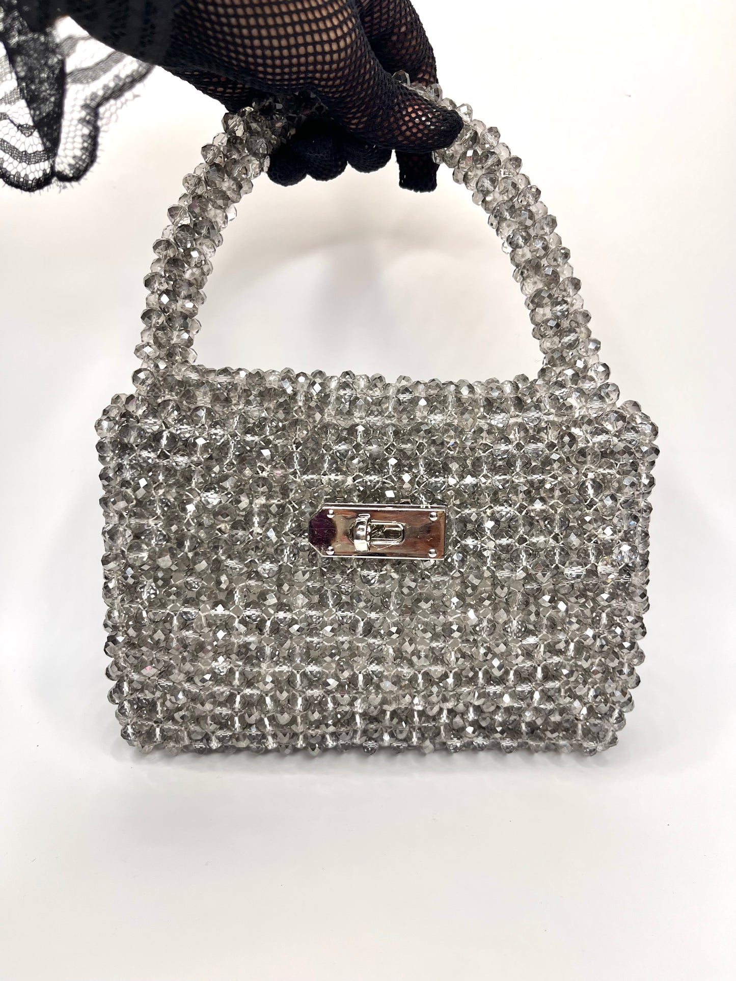 Silver crystal Bag