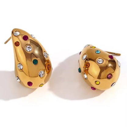 18k Gold-Plated Multicolour Drop Earrings (Medium)