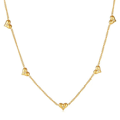 18K Gold-Plated Hearts Chain