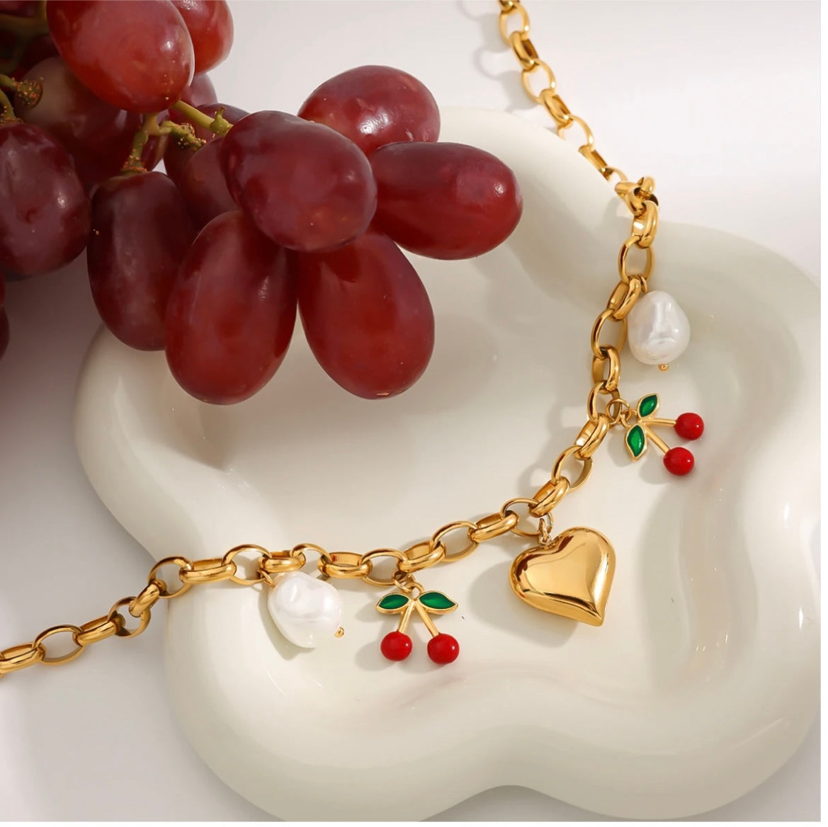 18K Gold-Plated Charms Necklace