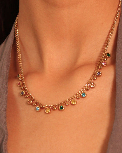 18k Gold-Plated Multicolour Necklace
