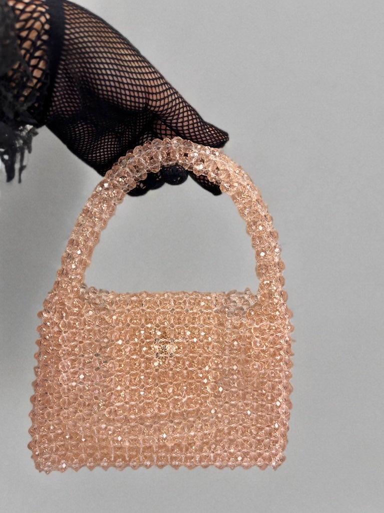 Peach Crystal Designer Bag (Small)