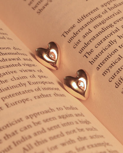 18K Gold-Plated Heart Studs
