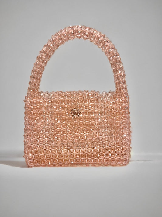 Peach Crystal Designer Bag (Small)