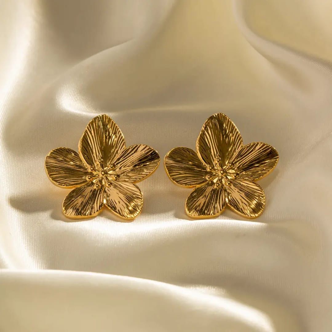 18K Gold-Plated Flower Studs