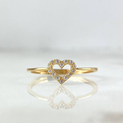 18k Gold-Plated Heart Adjustable Ring