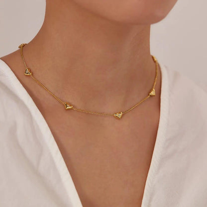 18K Gold-Plated Hearts Chain