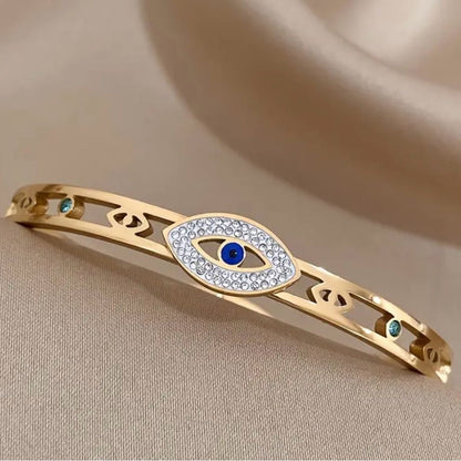 Gold-Plated Evil Eye Protection Bracelet
