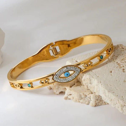 Gold-Plated Evil Eye Protection Bracelet