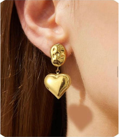 18K Gold-Plated Heart Earrings