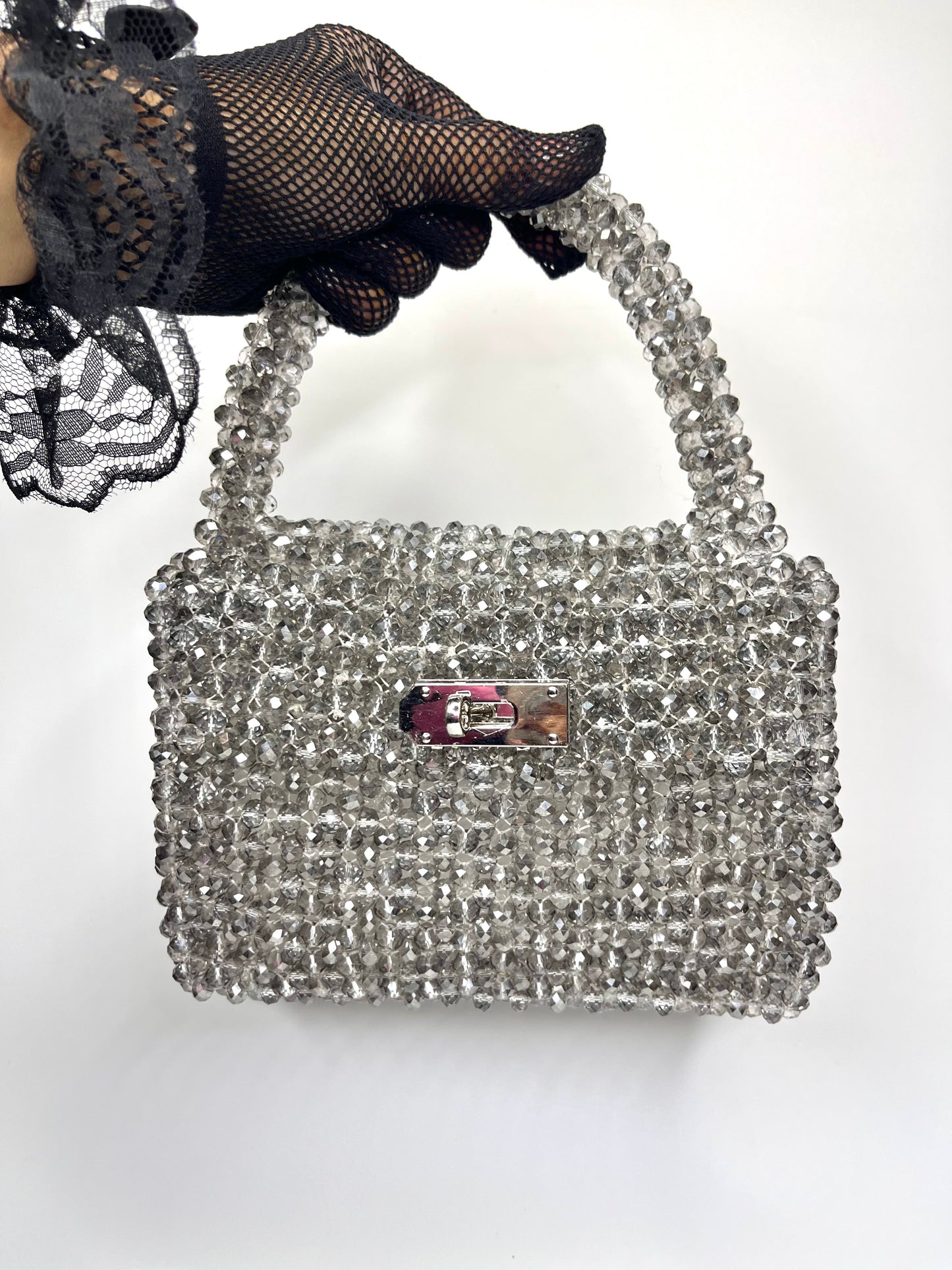 Silver crystal Bag