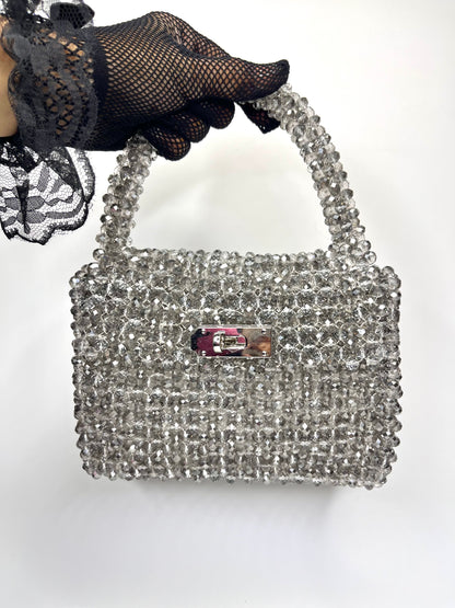 Silver crystal Bag