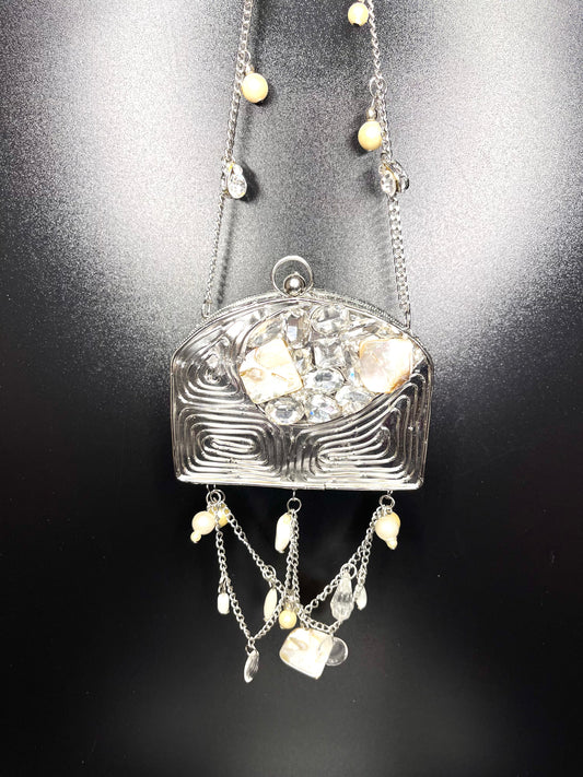 Nyra Silver Clutch
