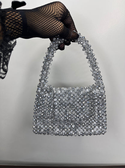 Grey Handmade Designer Crystal Bag (Limited Edition)