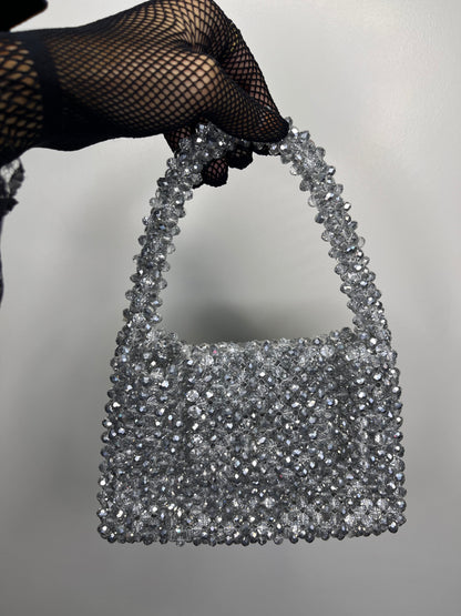 Grey Handmade Designer Crystal Bag (Limited Edition)